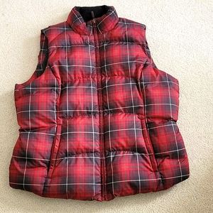 Eddie Bauer womens plaid Goosedown vest
